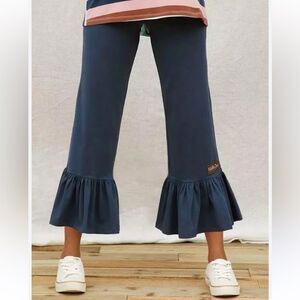 Matilda Jane | Blue Purple Crop Big Ruffle Wide Leg Cropped Pants M